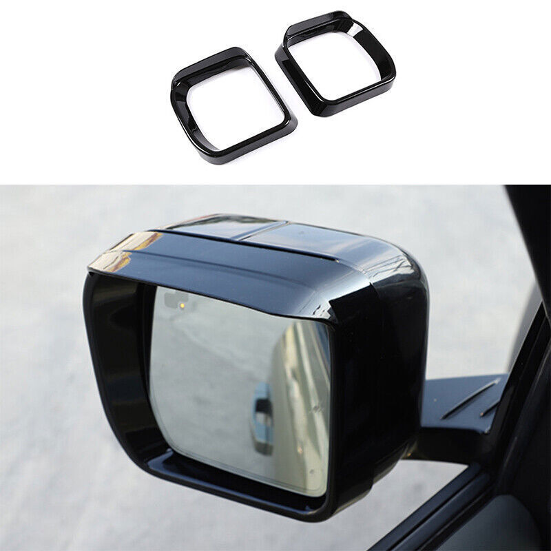 for Defender 110 90 2020-2023 Bright Black Side Door Mirror Sun Rain Guard 2X