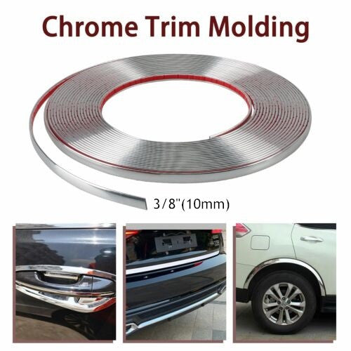 3/8(10mm) 9.84ft Chrome Car SUV Side Window Door Body Chrome Trim Molding Strip