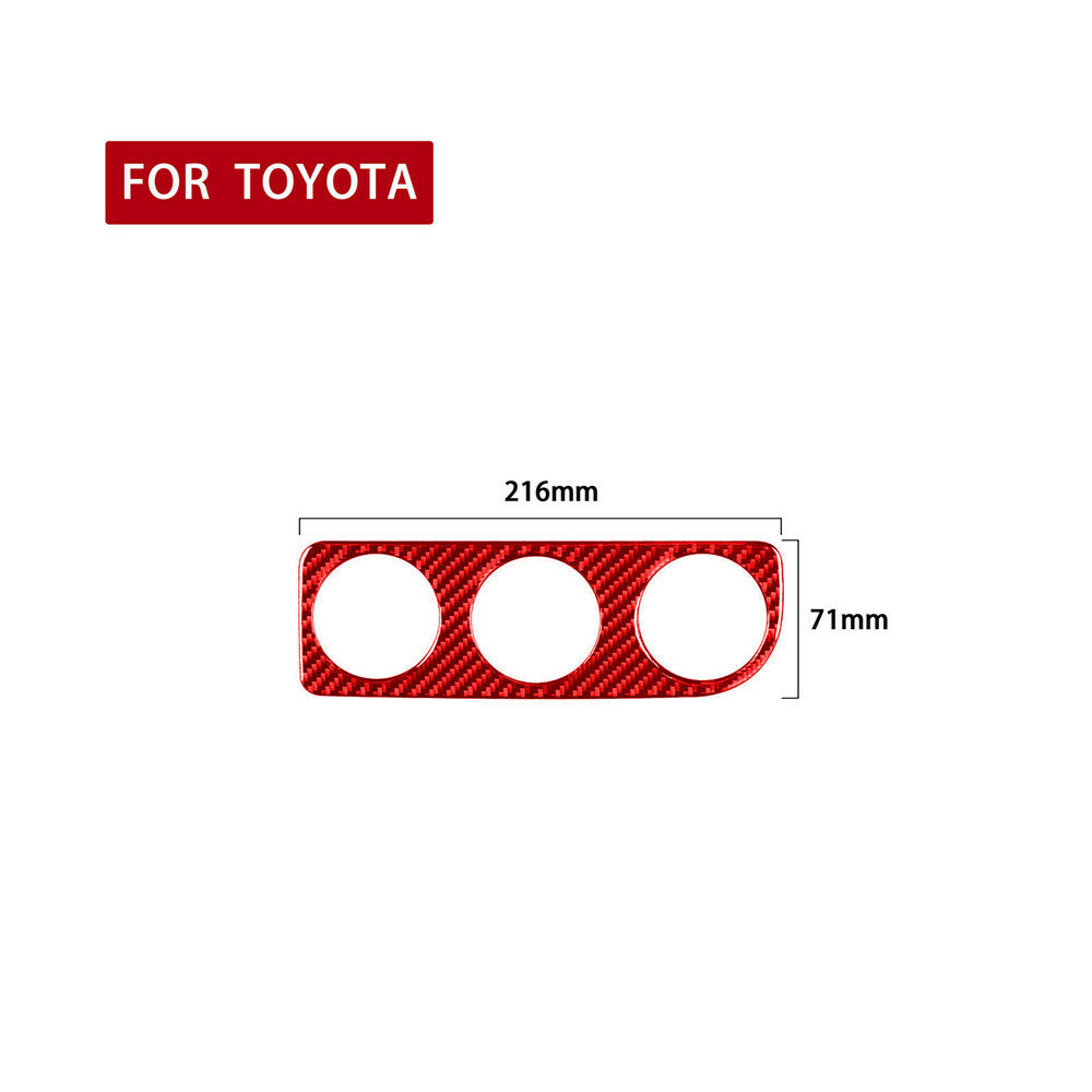 Red Carbon Fiber Air Conditioner Switch Panel Cover For T@yota for Corolla 2014-2018