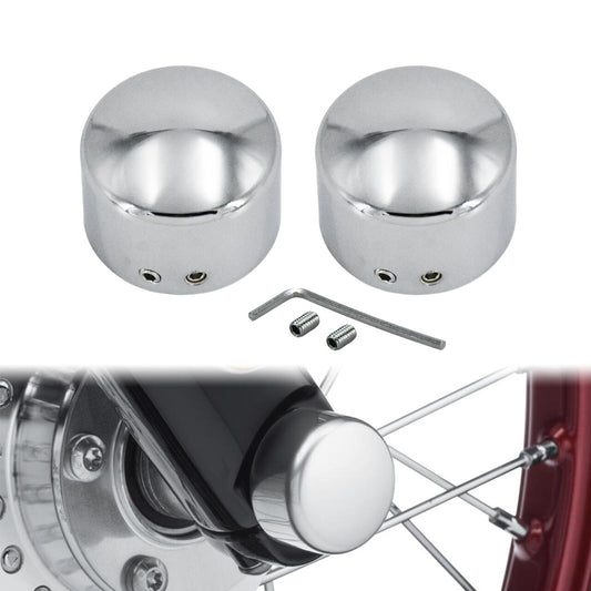 Chrome CNC Front Axle Cap Nut Covers for Harley Softail Dyna Road Street Glide