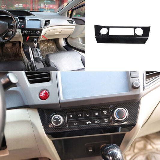 for Honda for Civic 9th 2012-2015 Carbon Fiber Central Console AC Switch Panel Cover