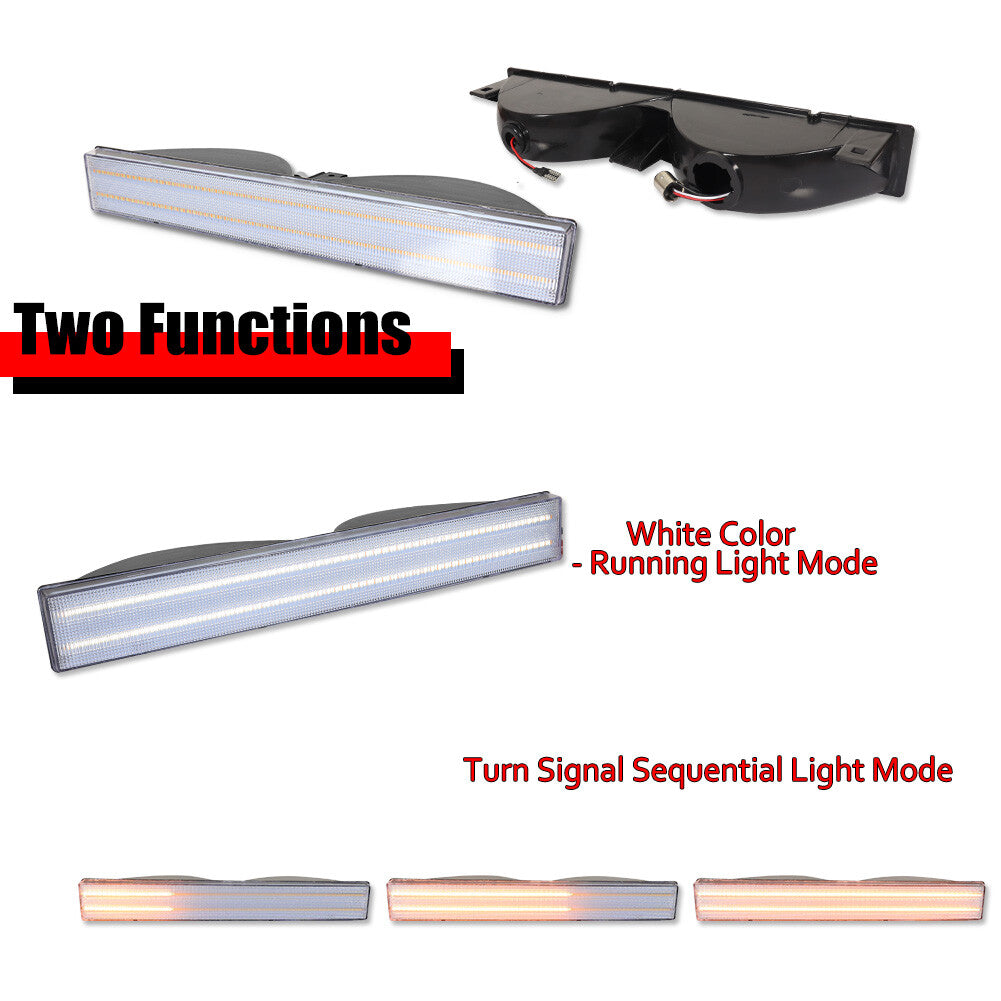 2-piece Switchback LED Front Corner Signal Lights for 82-87 El Camino Malibu Caballero