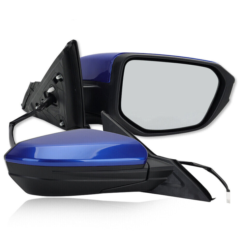 for Honda for Civic 2016-2021 Left Side Mirror Manual Fold Blue Replacement