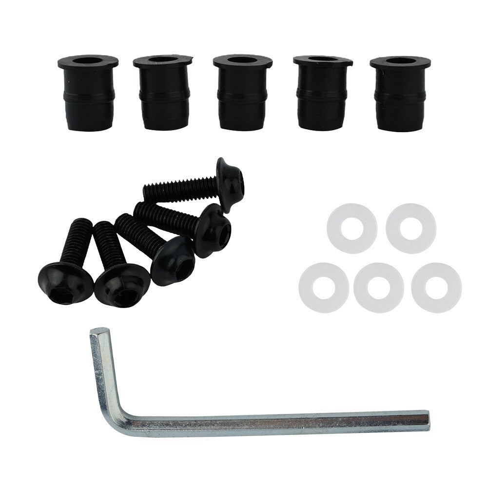 Screw Kit CNC Bolt Strength Windshield Accessory Aluminum+plastic Black