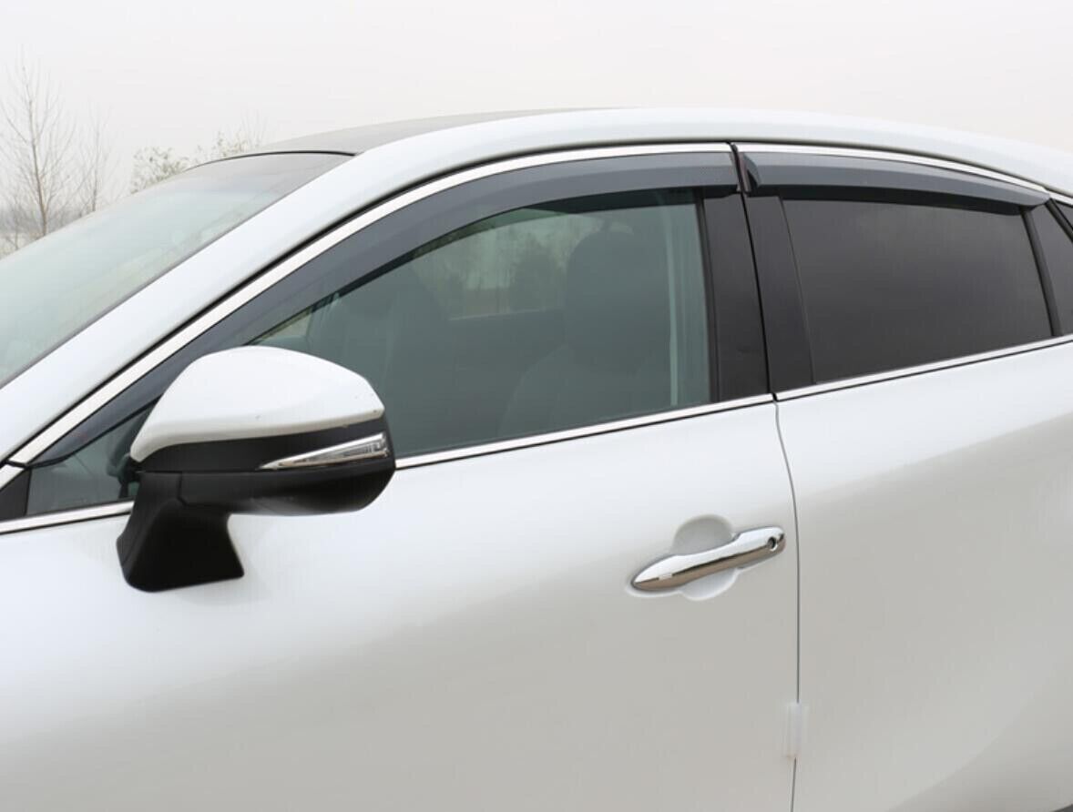 for Cadillac CT4 2020-23 W/Chrome Window Visor Sun Rain Guard Vent Deflector 4x