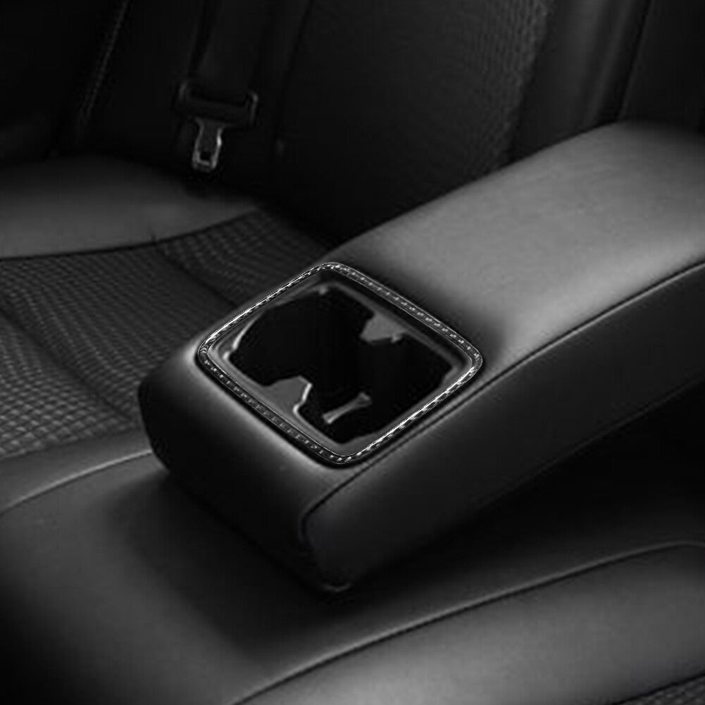 Carbon Fiber Interior Rear Watercup Panel Cover Trim for Toyota for Camry 2012-2014