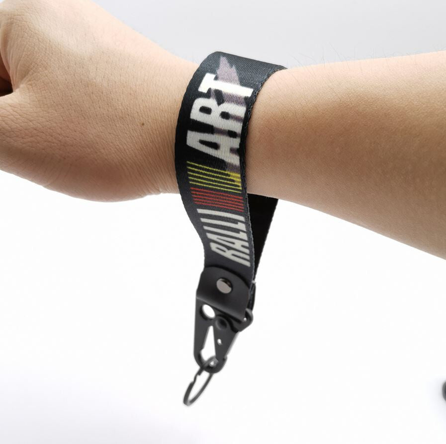 Car keychain/key ring with lanyard, car accessories, Ralliart black, suitable for Nissan .