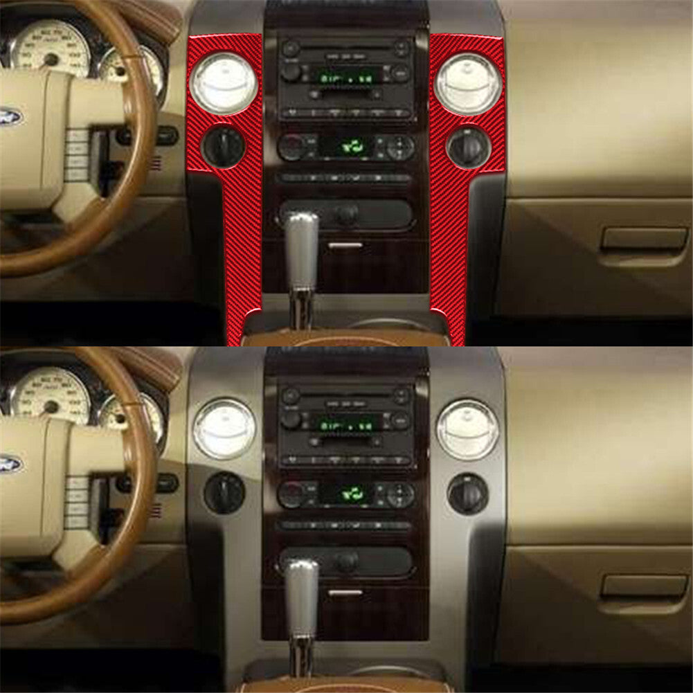 2X Carbon Fiber Interior Central Console Side Cover Trim for Ford F150 FX4 04-08