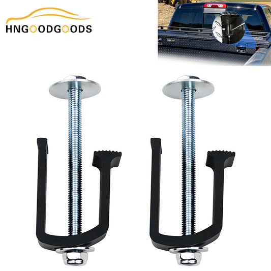 Black 2x Truck Bed Toolbox Clamps Aluminum Fastening Clamp Toolbox Mounting Kit