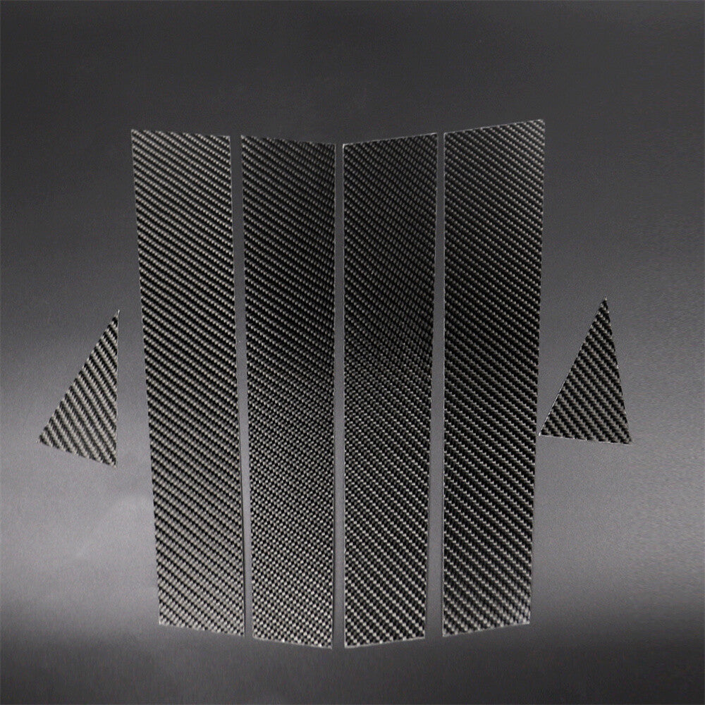 6Pcs Carbon Fiber Door Window Pillar Posts Panel Cover Kit for Audi A4 2009-2016