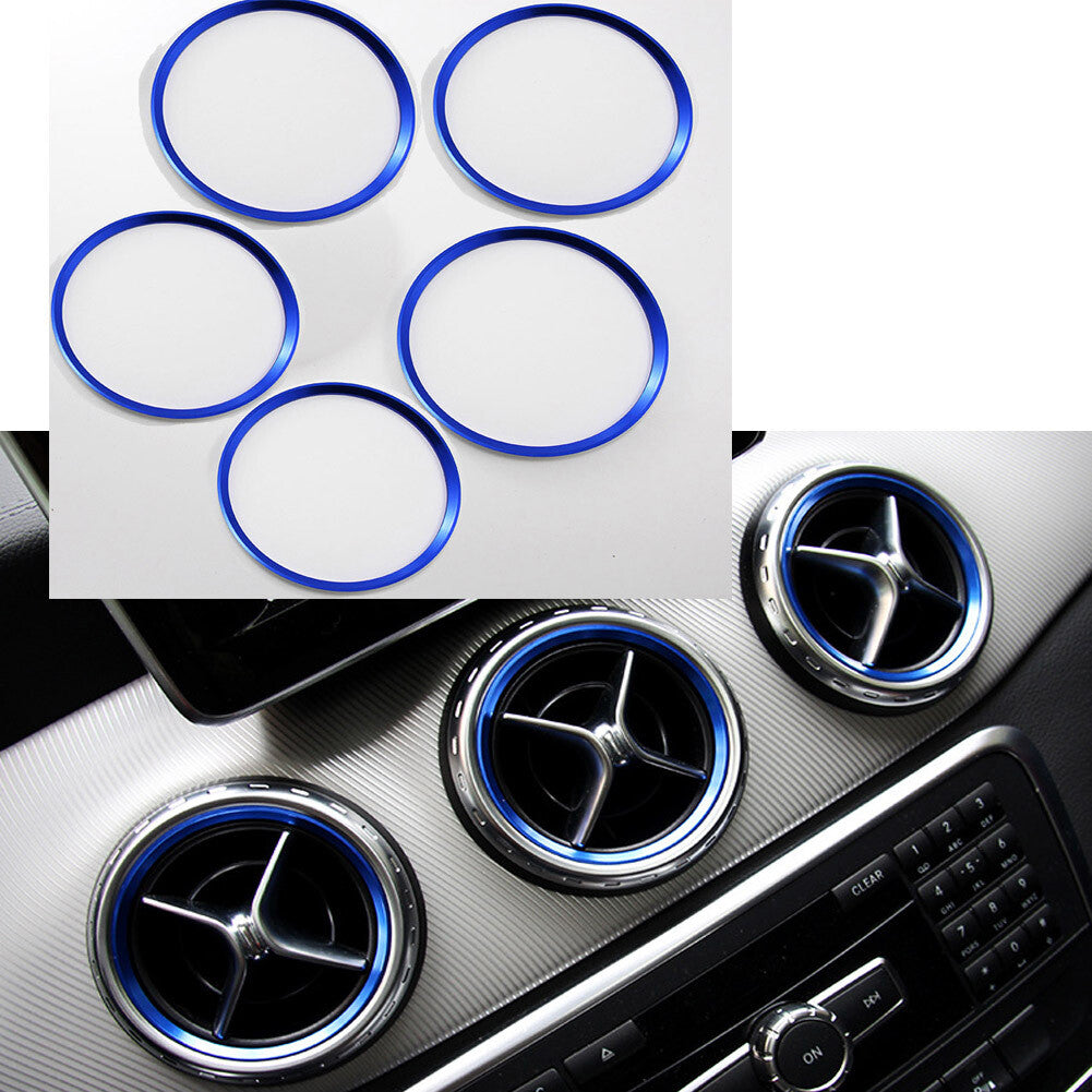 5X for Mercedes-Benz GLA-class air-conditioning vent blue decorative ring interior