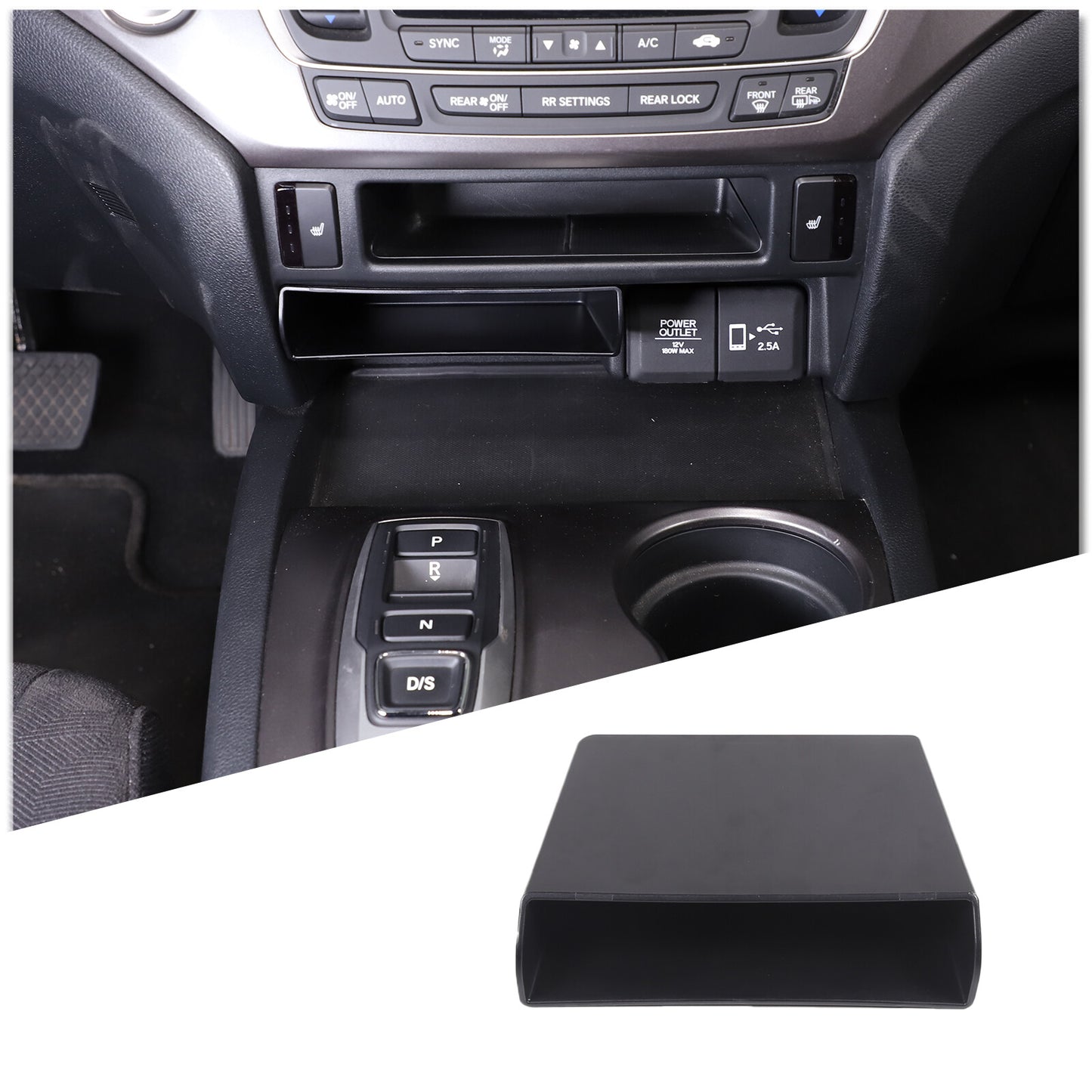 Soft carbon fiber driver's for seat storage box panel sticker for Toyota Tacoma 11-15