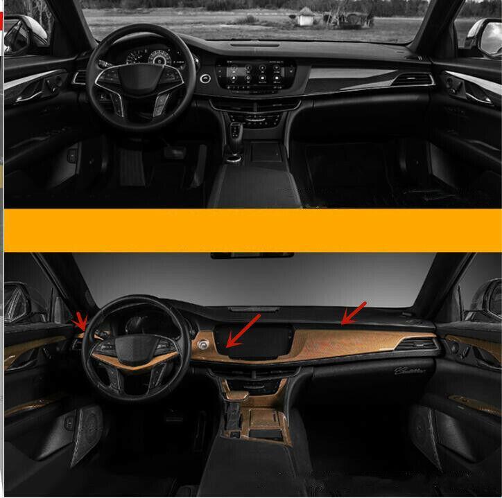 Golden carbon fiber Dashboard Decorative Panel Trim for Cadillac CT6 2016-2018