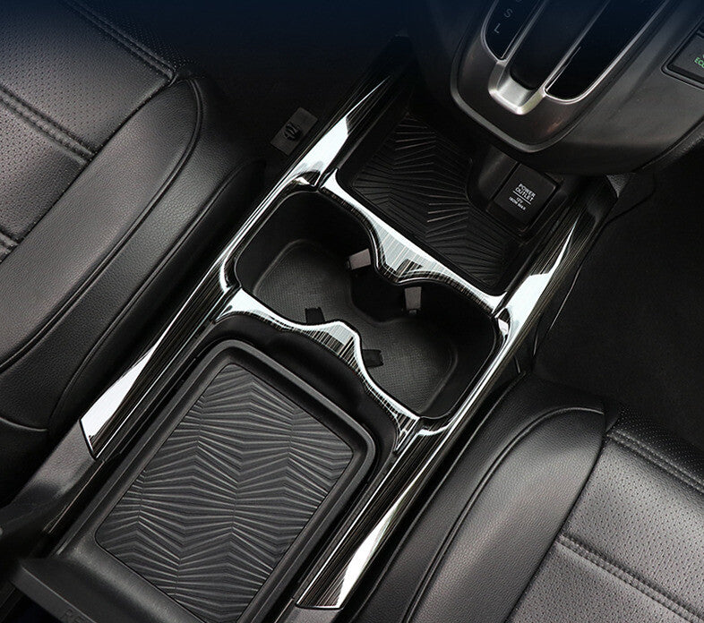 Console Gear Shift Water Cup Panel Trim for Honda CRV 2017-2022 Black Titanium