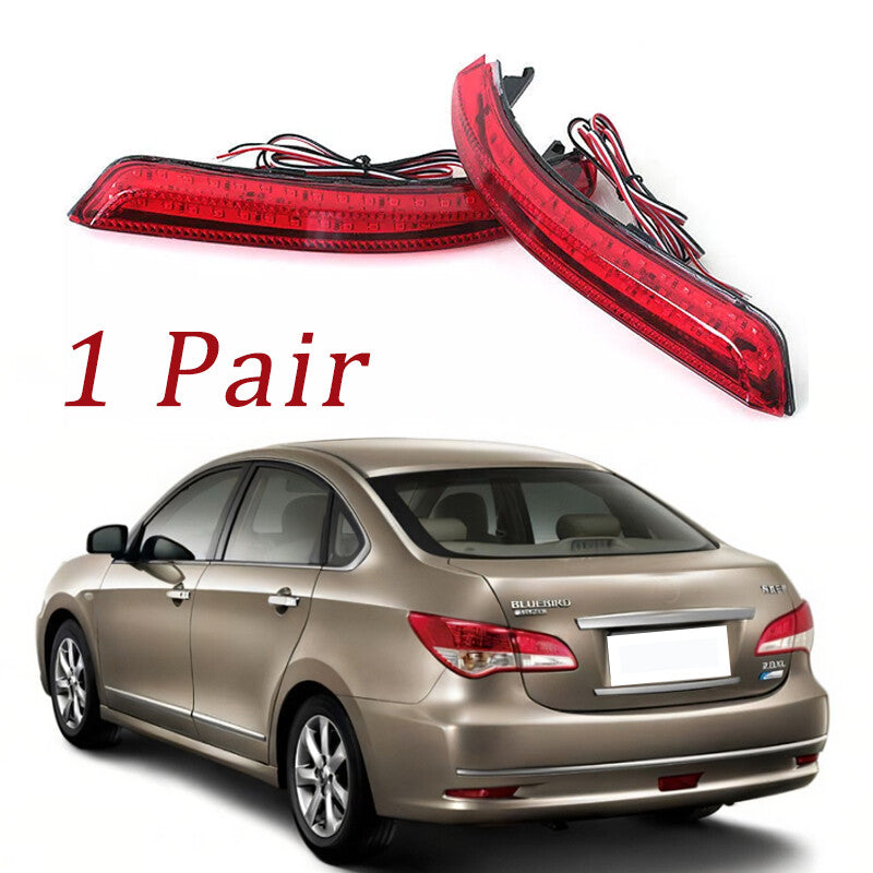 A pair of rear bumper reflector brake lights for the 2009 for Nissan Almera Bluebird Sylphy 11.