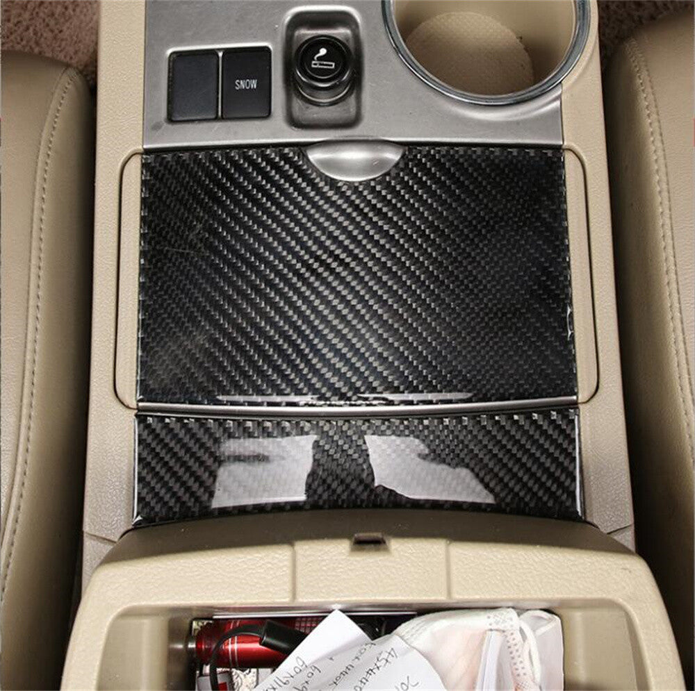 2¡ÁCarbon Fiber Central Control Storage Box Cover for T@yota Highlander 2009-2013