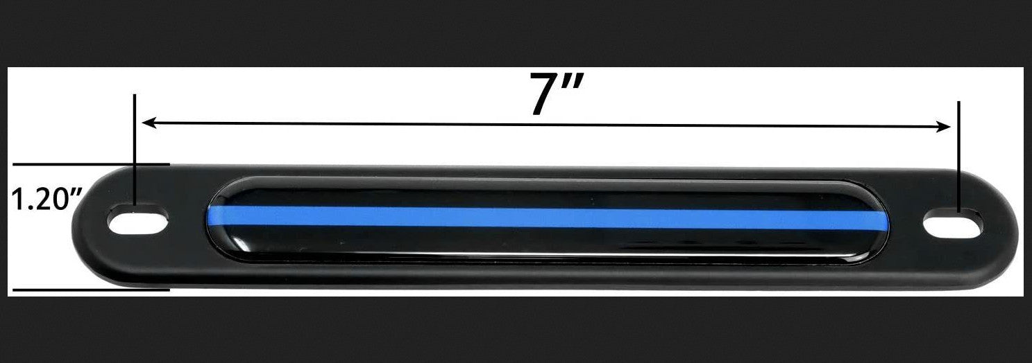 Reflective license plate dome insert badge with thin blue line  for ford