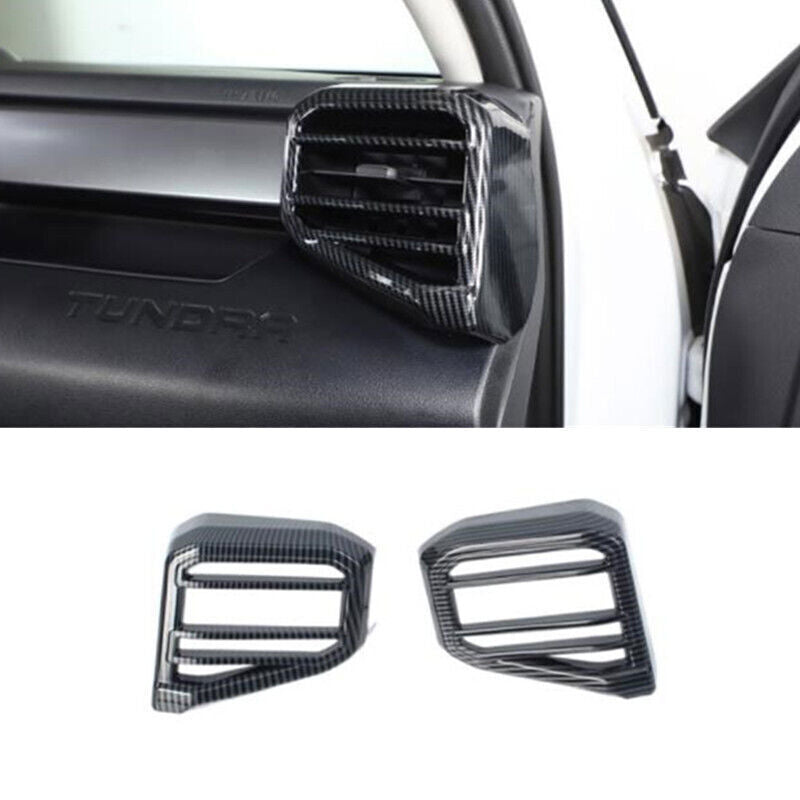 for Toyota Tundra 22-24 2P Carbon Fiber Front Side Air Outlet Vent Cover Trim