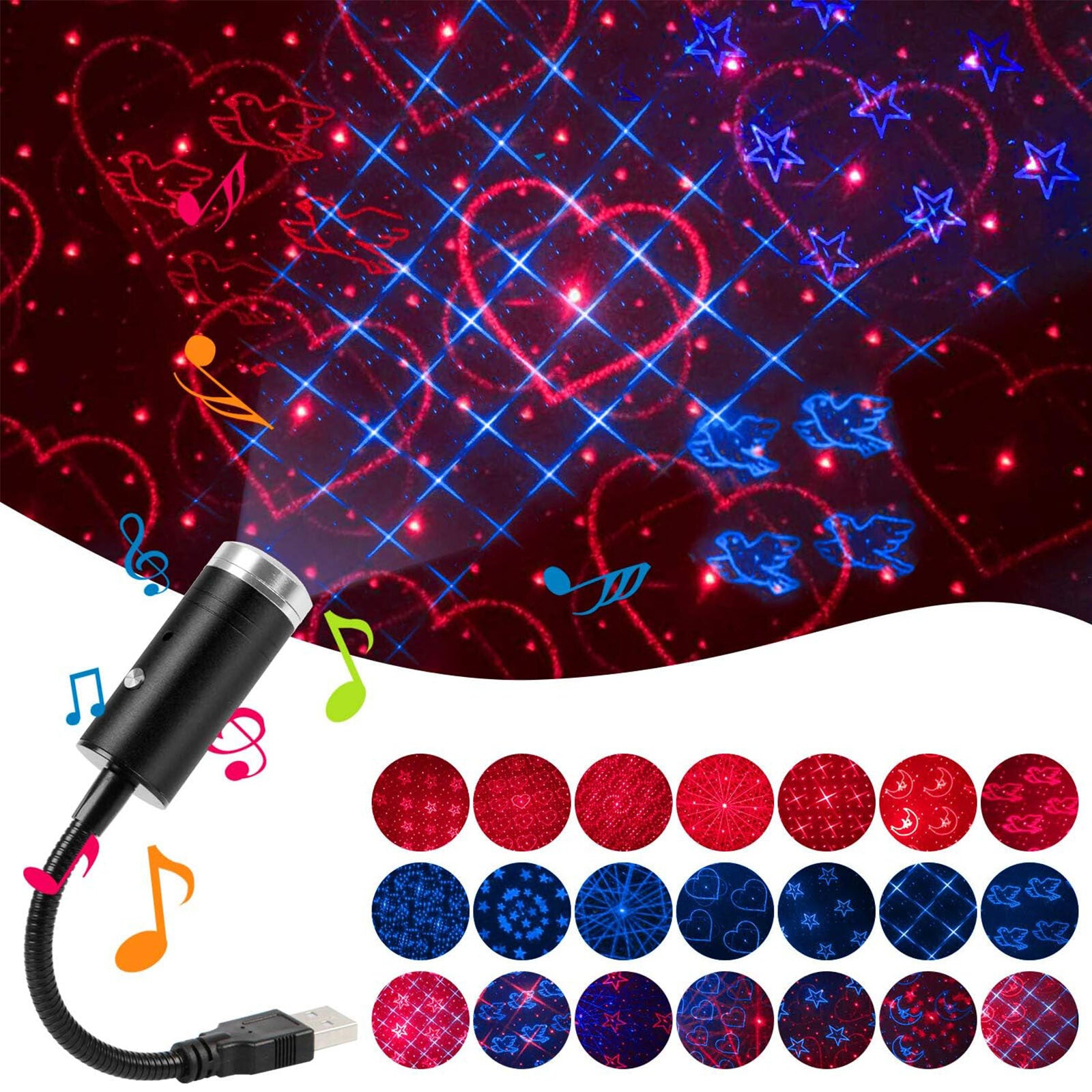 USB car roof indoor atmosphere starry sky LED projector star night lights de