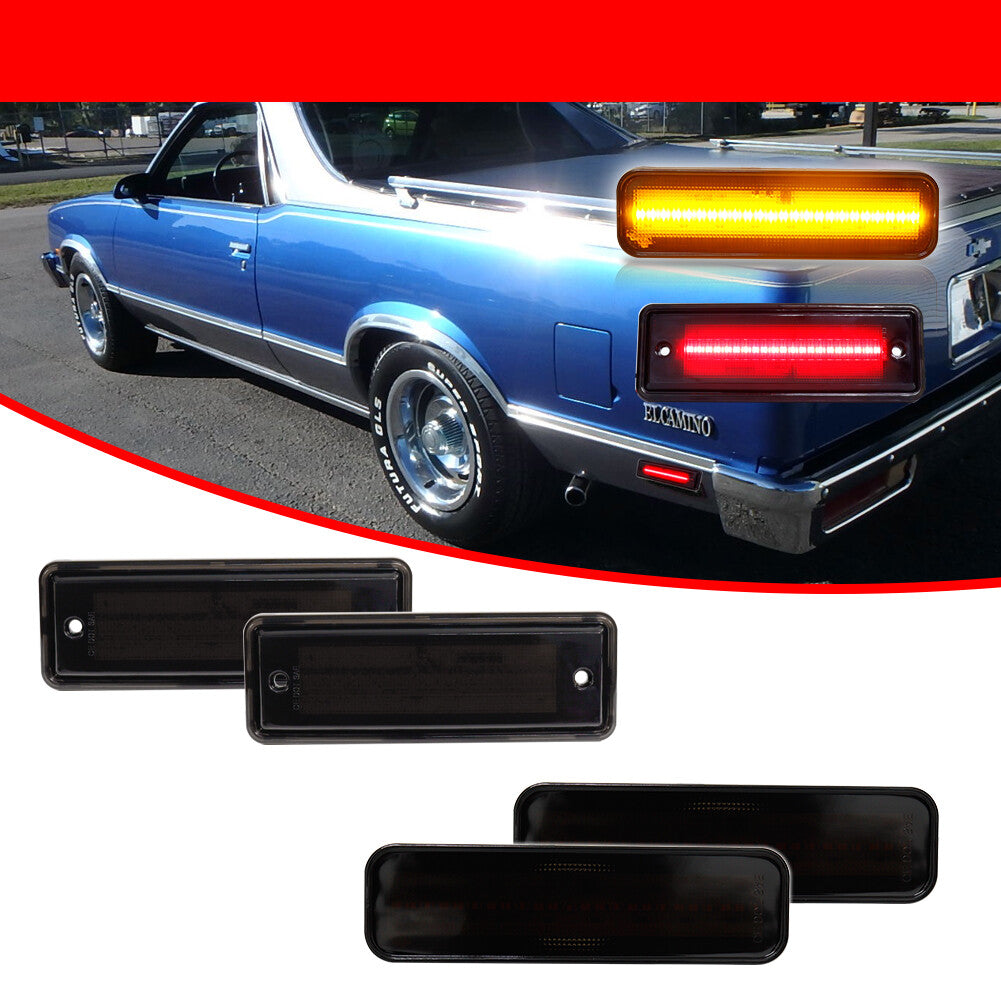 Smoked amber/red LED side marker lights suitable for 78-87 El Camino, Caballero, and Malibu