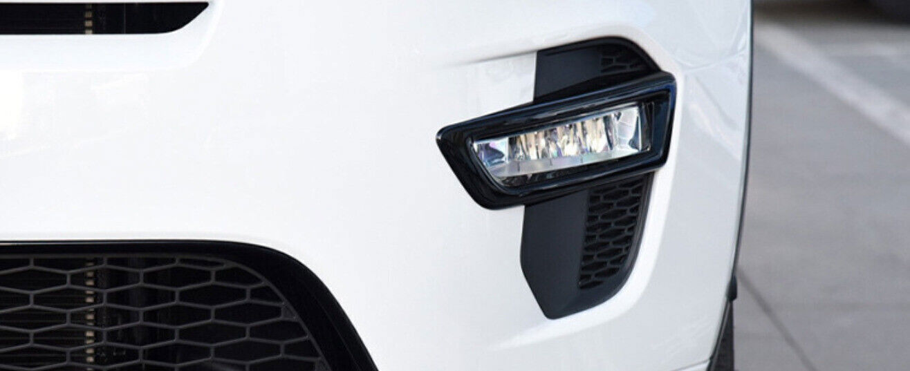 For Discovery Sport 2016-19 Glossy Black Front Bumper Fog Light Frame Replace 2X