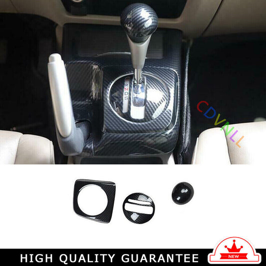 Inner Gear Shift Panel Decor Cover Trim for Honda for Civic 8th 2006-11 Carbon Fiber
