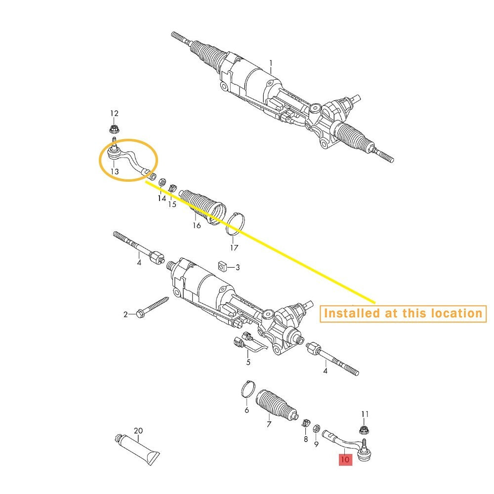 For Touareg for Porsche for Cayenne external tie rod ball joint (R) Equipment Manufacturer: 4M0423812D 958423811A