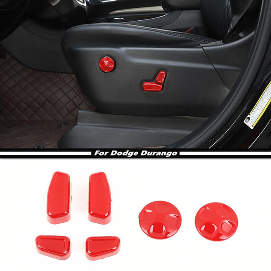 Suitable for 2011-2024 for Dodge Durango, Red Power for Seat Adjustment Switch Button Cover Trim 6P