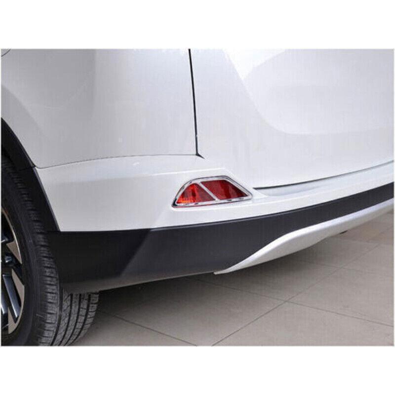 Fit for Toyota RAV4 2016-2018 Chrome Silver Rear Bumper Fog light Frame Trims