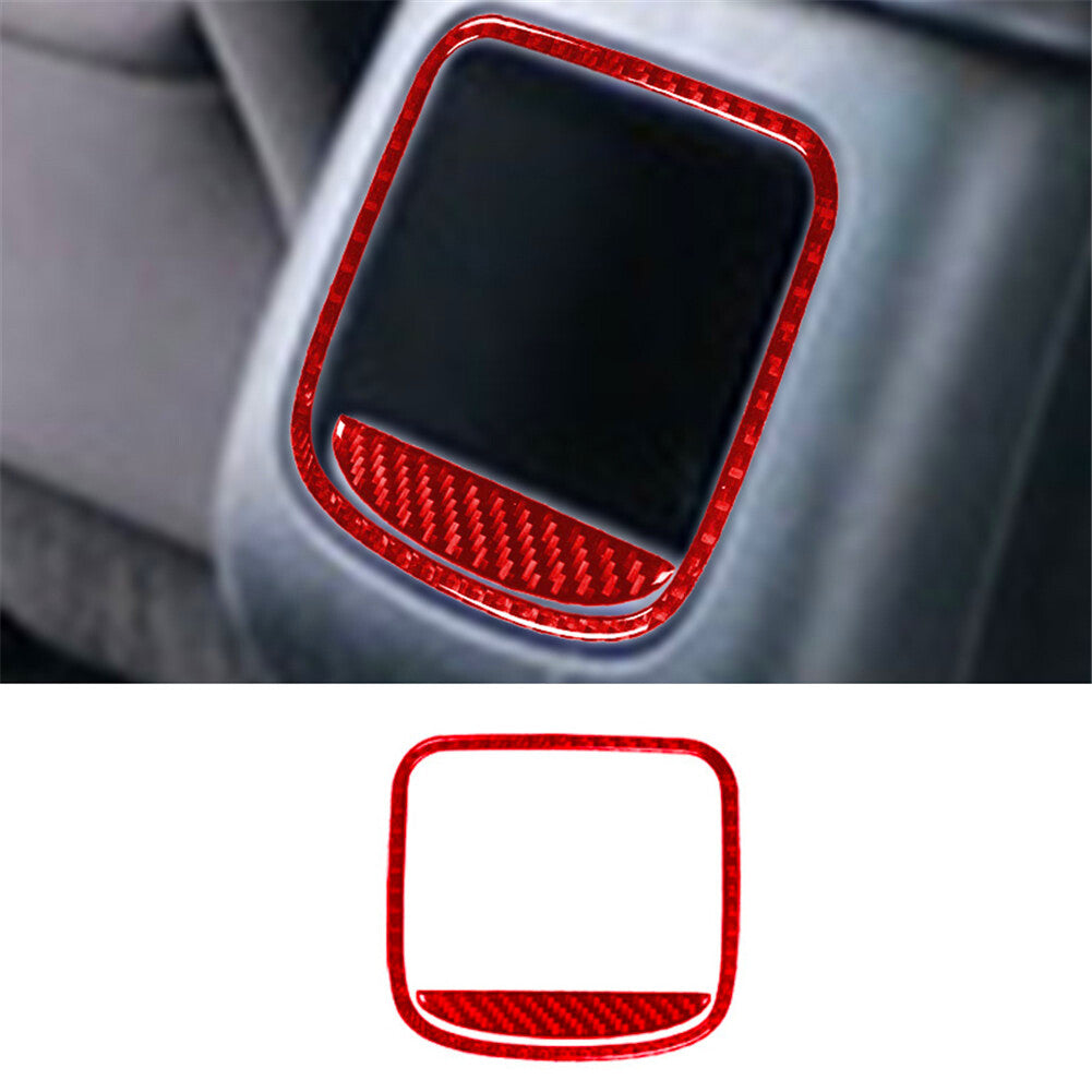 2X Red Carbon Fiber Rear Air Vent Cover Trim for Chrysler 200 2015-2017 Type B