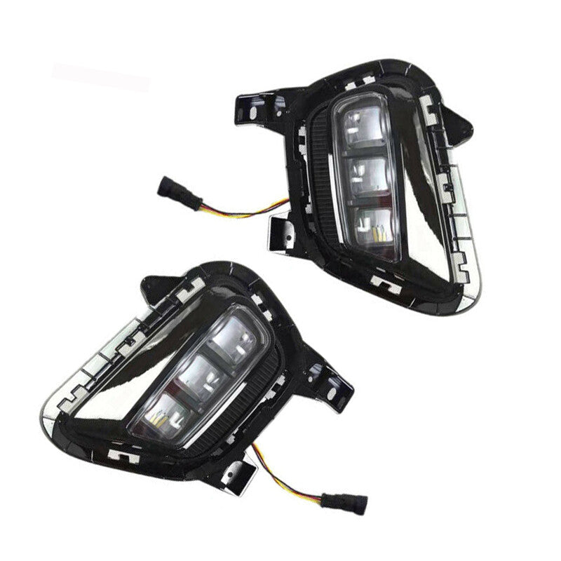 pair of LED daytime running turn signal fog lights for Kia Sonet 2020-2021