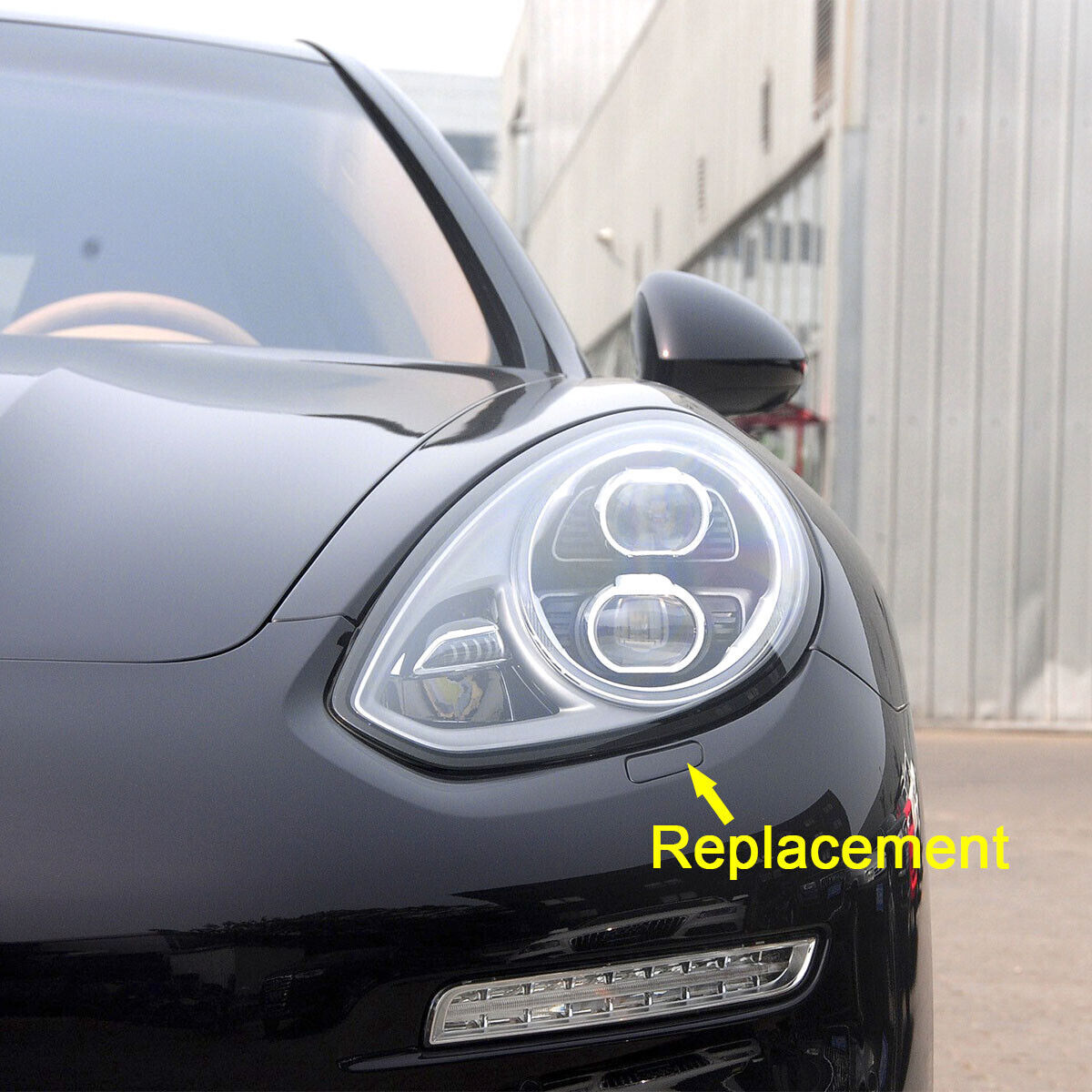 Pair HeadLight Washer Cover Lamp Powerwash Cap Fit for Porsche for Panamera 2014-16