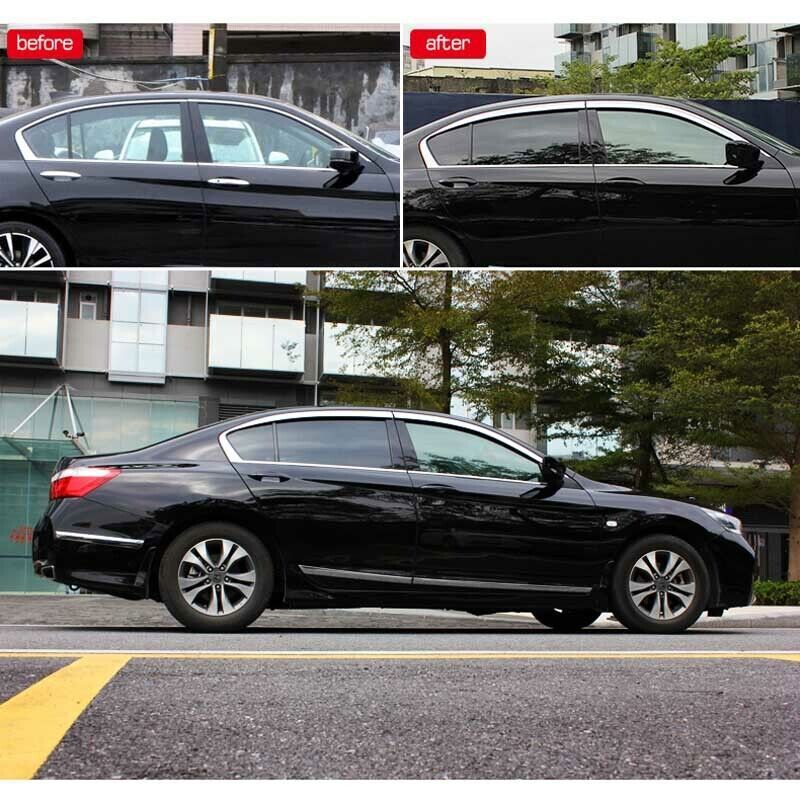 for Honda Accord 2014-2017 Chrome Window Visors Sun Rain Guard Vent Deflectors