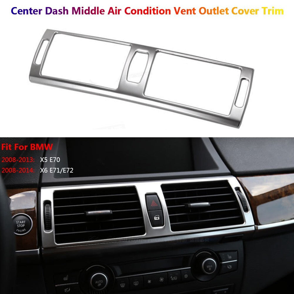 Stainless for BMW X5 X6 E70 E71 E72 Center Console AC Air Vent Outlet Cover Trim