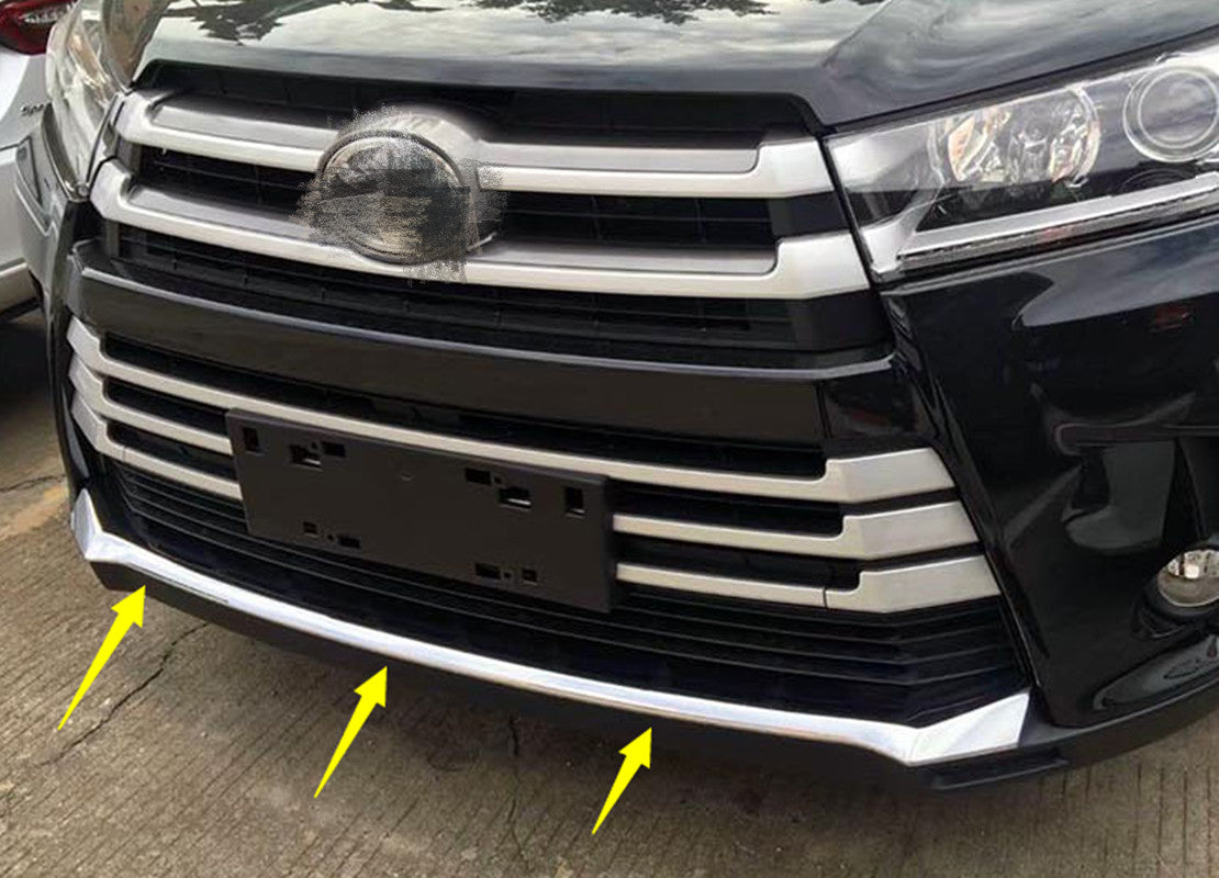 for Toyota Highlander 2017-2019 Front Lower Bumper Lid Grille Chrome Cover Trim