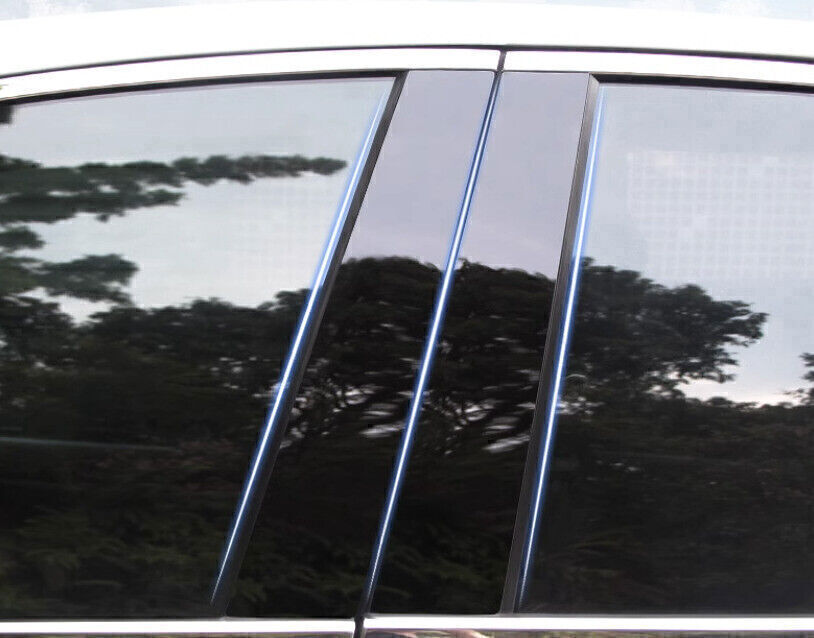 6P for Hyundai Sonata 2020-2023 Piano Black Pillar Posts Door Window Strip Trim