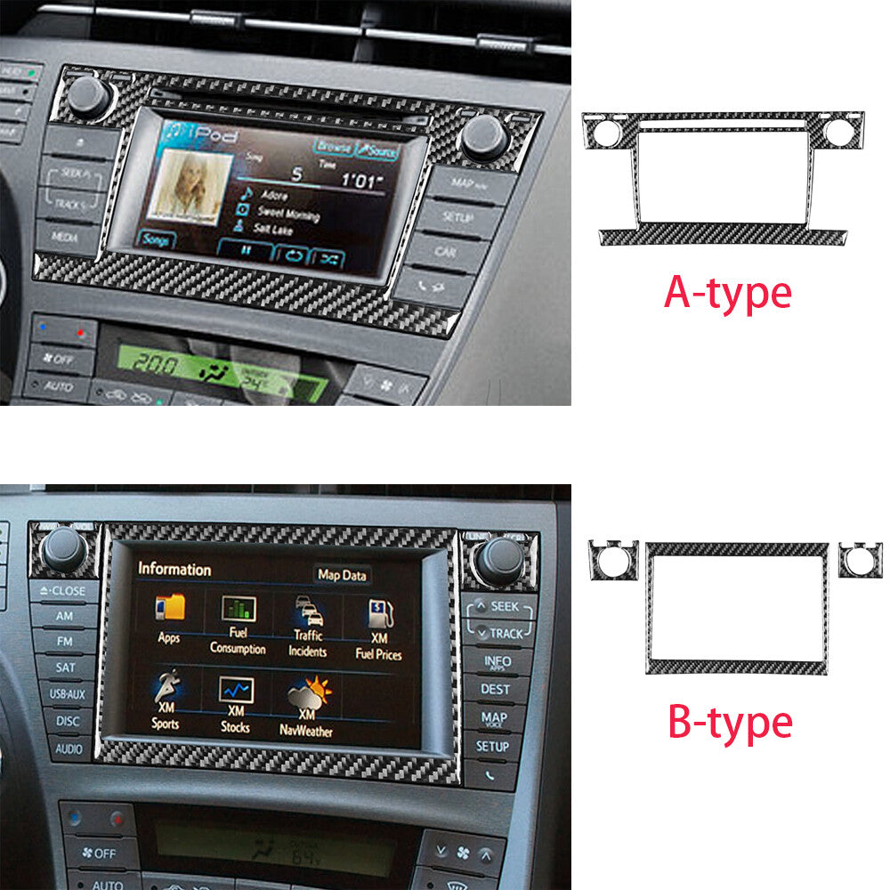 For Toyot@ Prius 2012-2015 RHD Console Gear Shift Set Trim Kit Carbon Fiber 8Pcs