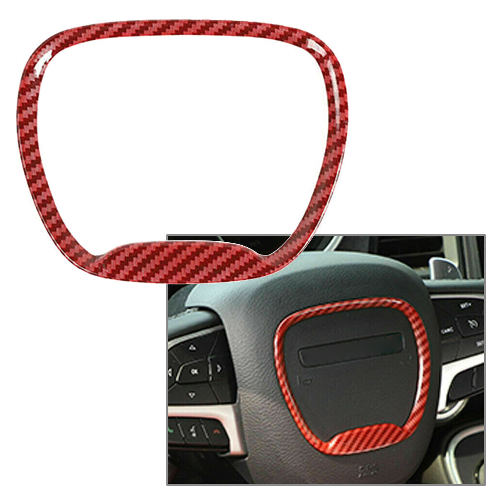 for Dodge for Challenger /Charger 2015-2019 Red Steering Wheel Center Ring Cover Trim