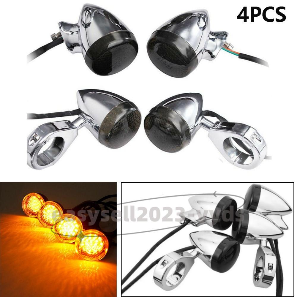 4x Front Rear LED Amber Turn Signal Light Brake Light for Harley Sportster