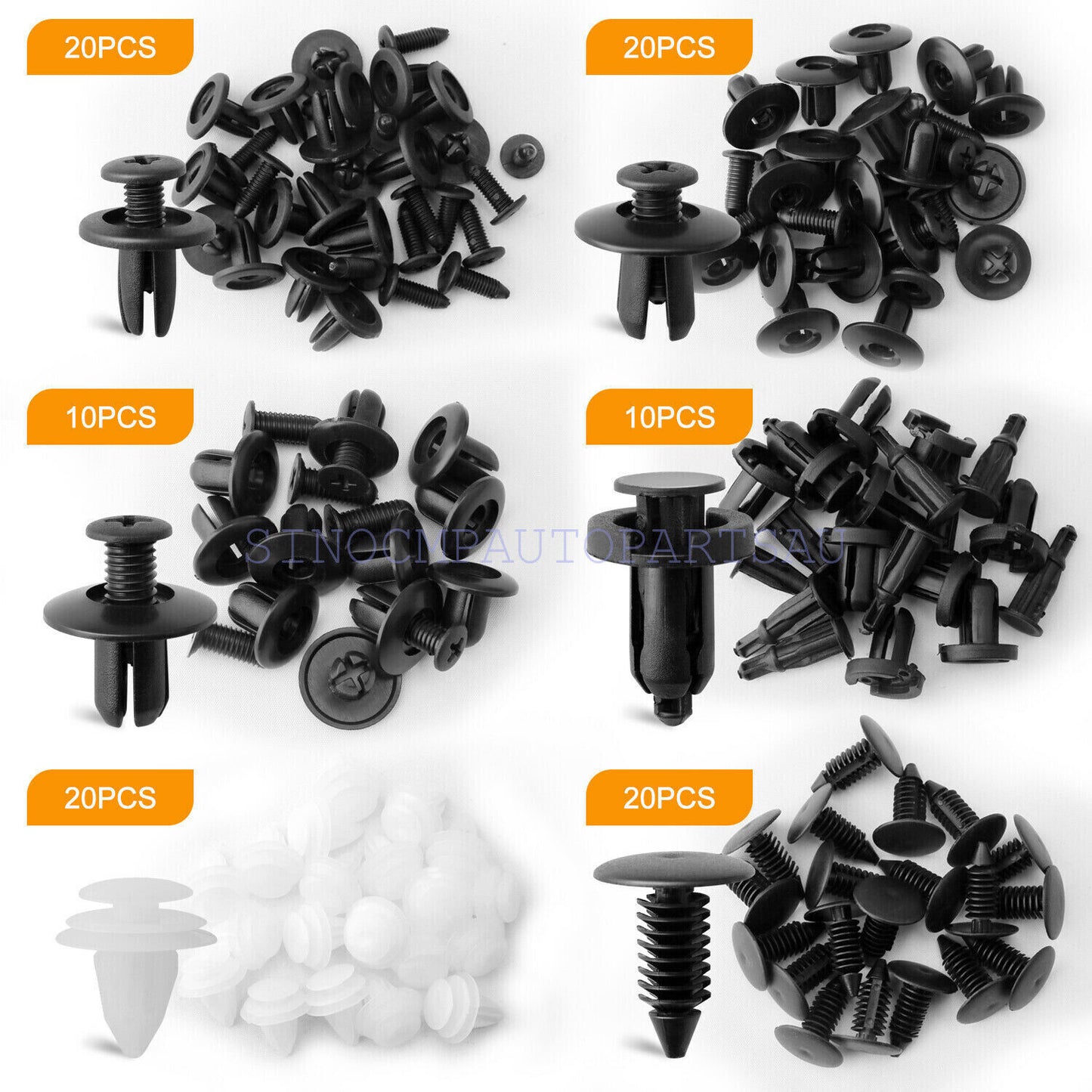 01553-0038U 100pcs Plastic Trim Retainer Fastener Clips Push Pin Fender Bumper