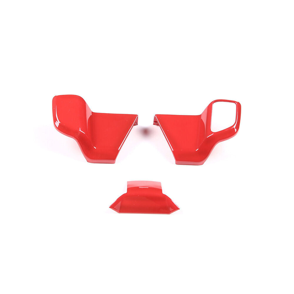 3¡ÁRed ABS Gear Shift Knob Head Panel Cover For Toyot@ Tundr@ / Sequoia 2022-2023