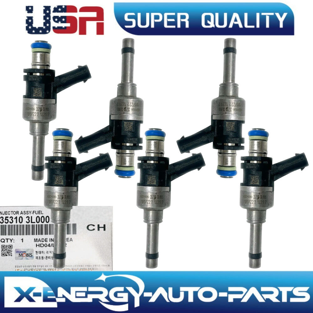 6PCs 35310-3L000 Fuel Injector for Hyundai for Genesis G80 G90 for Kia K900 Stinger