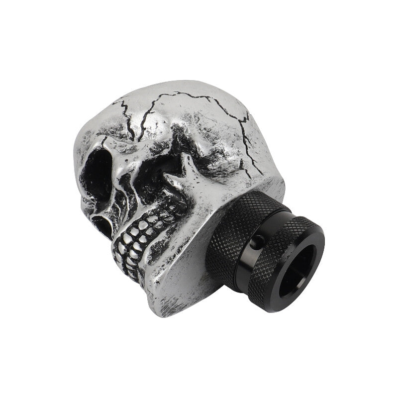 Universal Silver Skull Head Manual Gear Stick Shift Knob Shifter Lever Handle