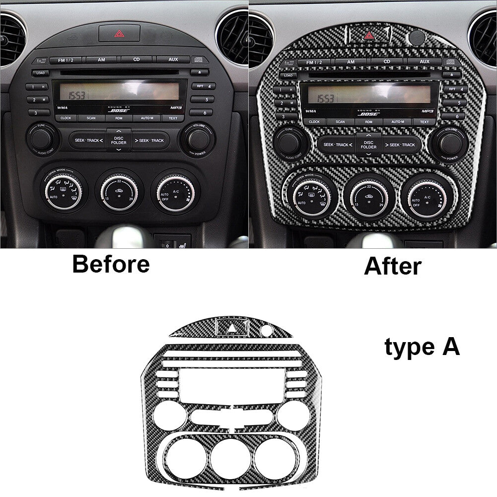 4Pcs Carbon Fiber Interior Central Console Cover Trim for Mazda MX-5 Miata 09-15