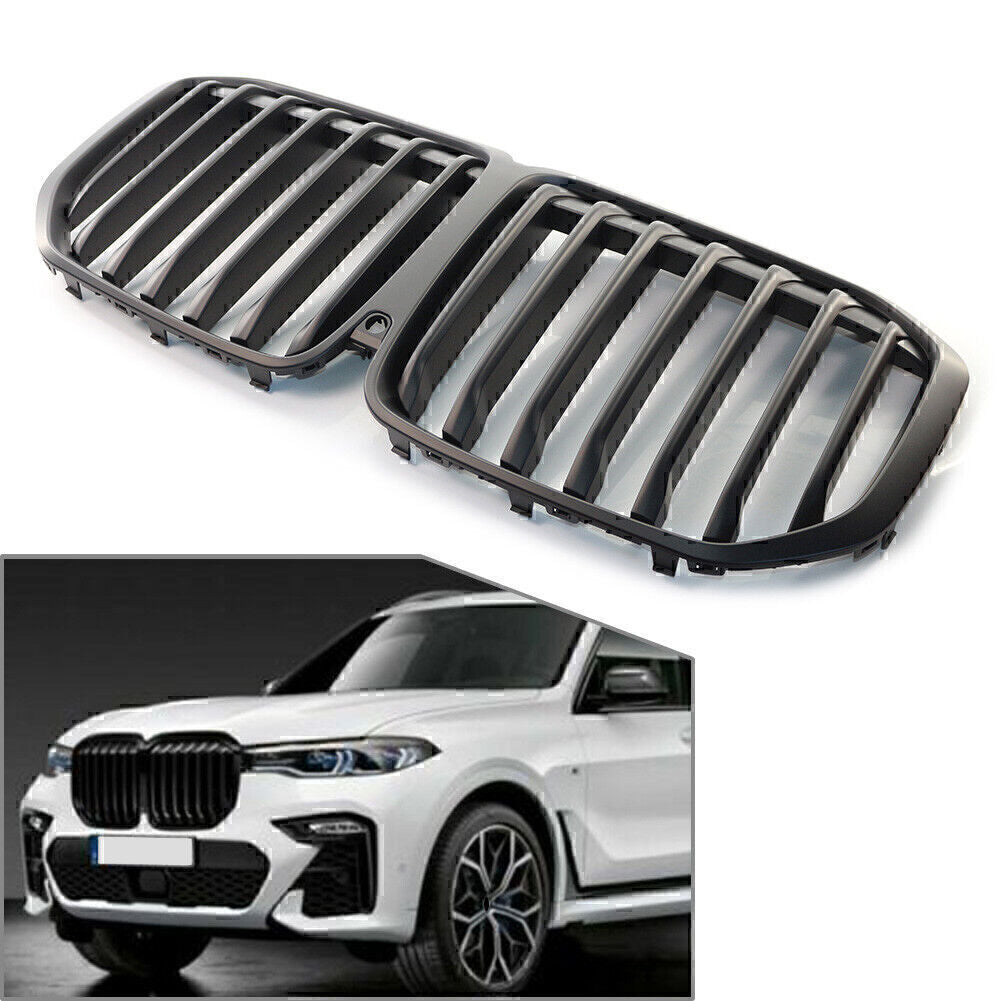 1x Matte Black Car Front Kidney Grille Fit for BMW X7 G07 2019-2022 2021 2020