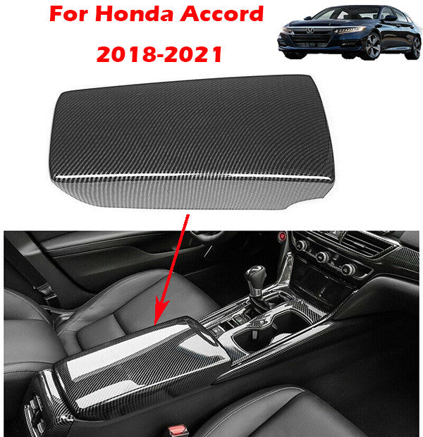 for Honda Accord 2018-2021 Front Armrest Box Cover Carbon Fiber Center Console