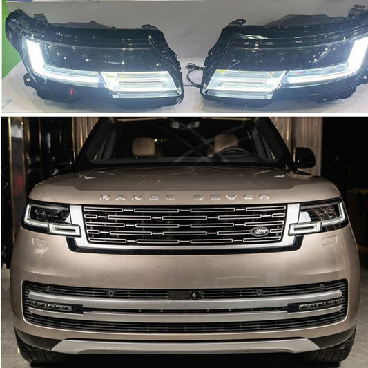 Pair 2024 4 Lens Headlight Assembly for Range Rover Vogue 13-23 No Bumper Change