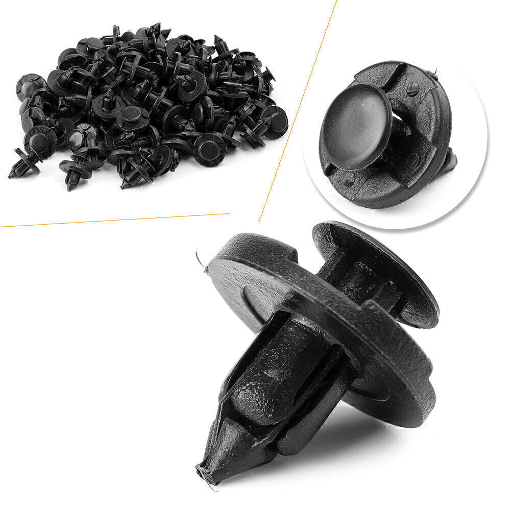 Fit for Nissan Black 100 x Panel Rivet Fastener Retainer Bumper Fender Push Pin Clip