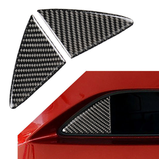 2x Carbon Fiber Front Grille Grill Cover Trim Fit for Mazda 3 Axela 2014 2015 2016