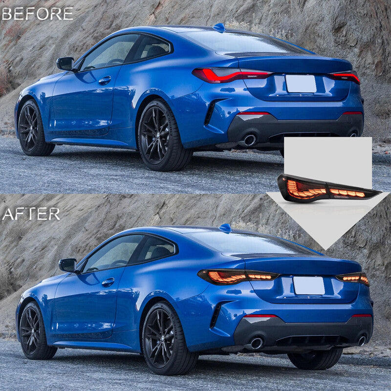 Applicable to 2020-24 for BMW 4 Series G22 G23 G26 with VLAND OLED taillights featuring start-up animation.